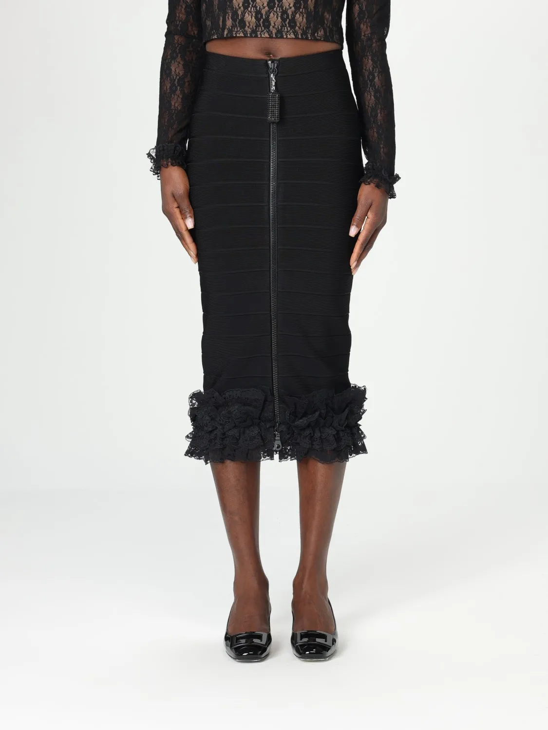 Gonna midi con zip Self-Portrait