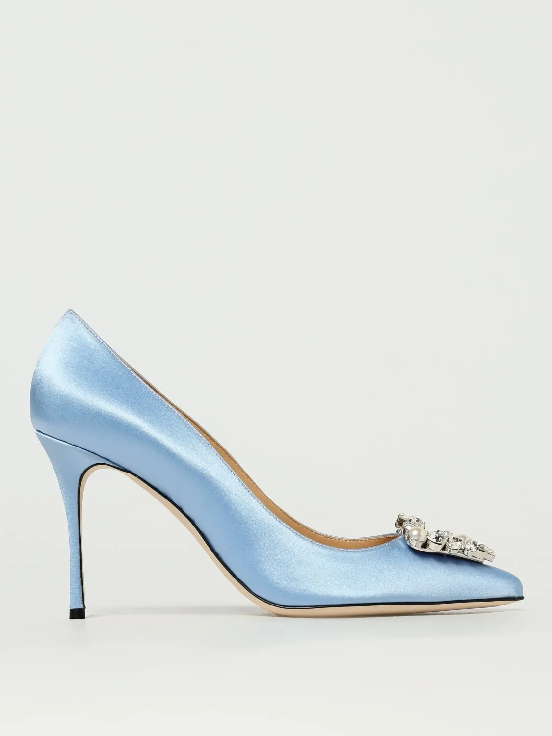 Décolleté Sergio Rossi in raso con fibbia gioiello