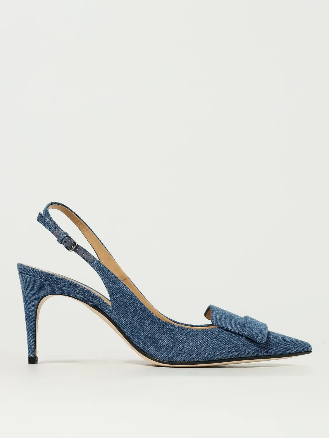 Slingback Sergio Rossi in denim di cotone