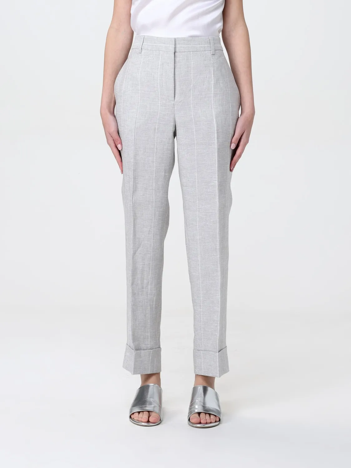 Pantalone Slowear in lino a righe