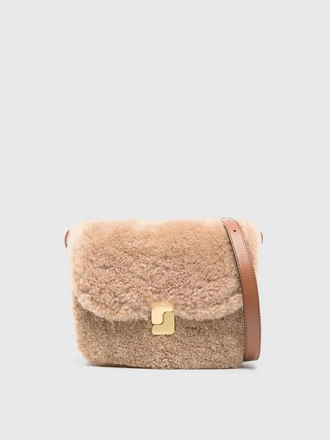 Borsa Bellissima Mini Soeur in shearling e pelle