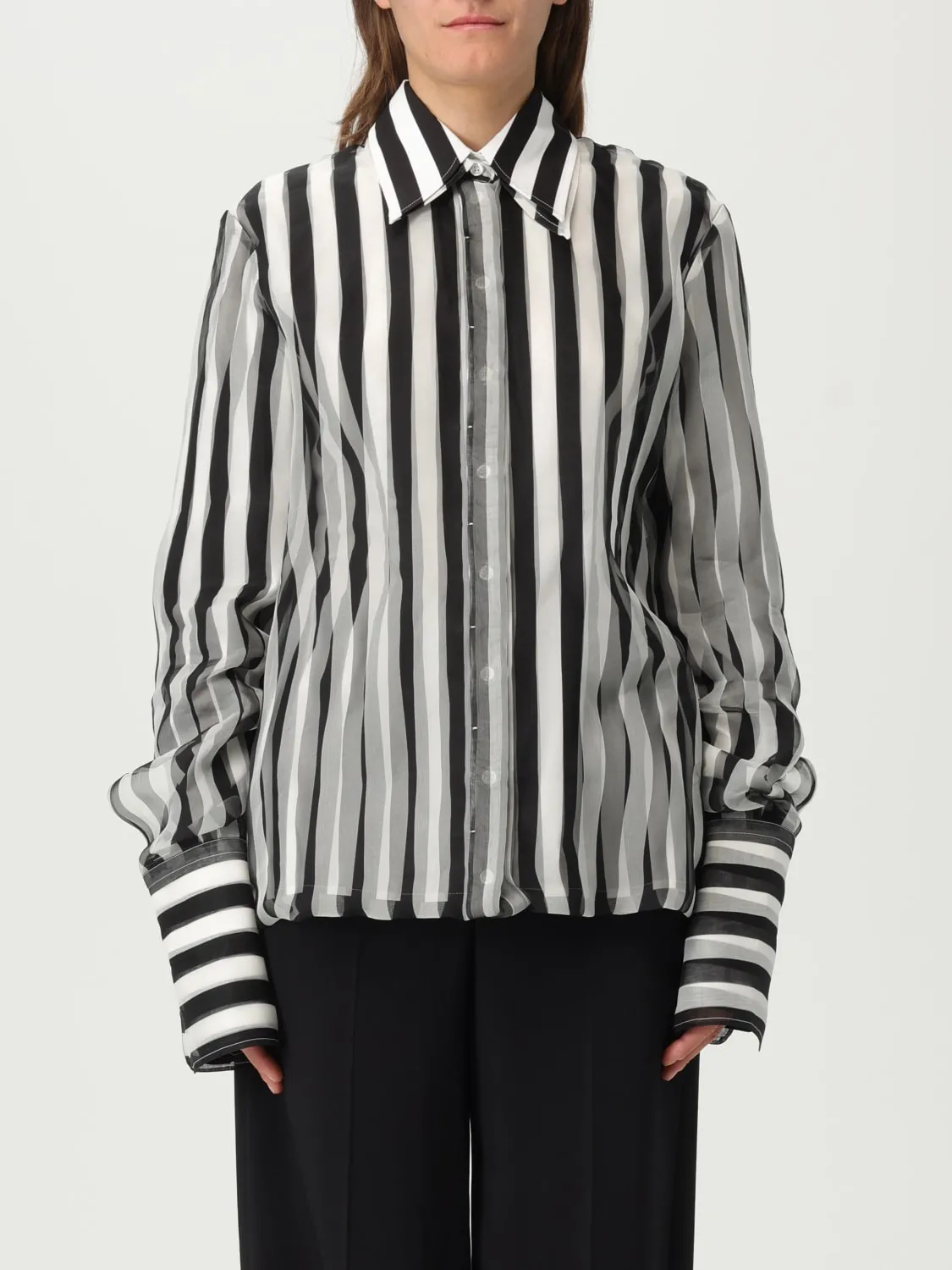 Camicia Sportmax in seta e cotone a righe