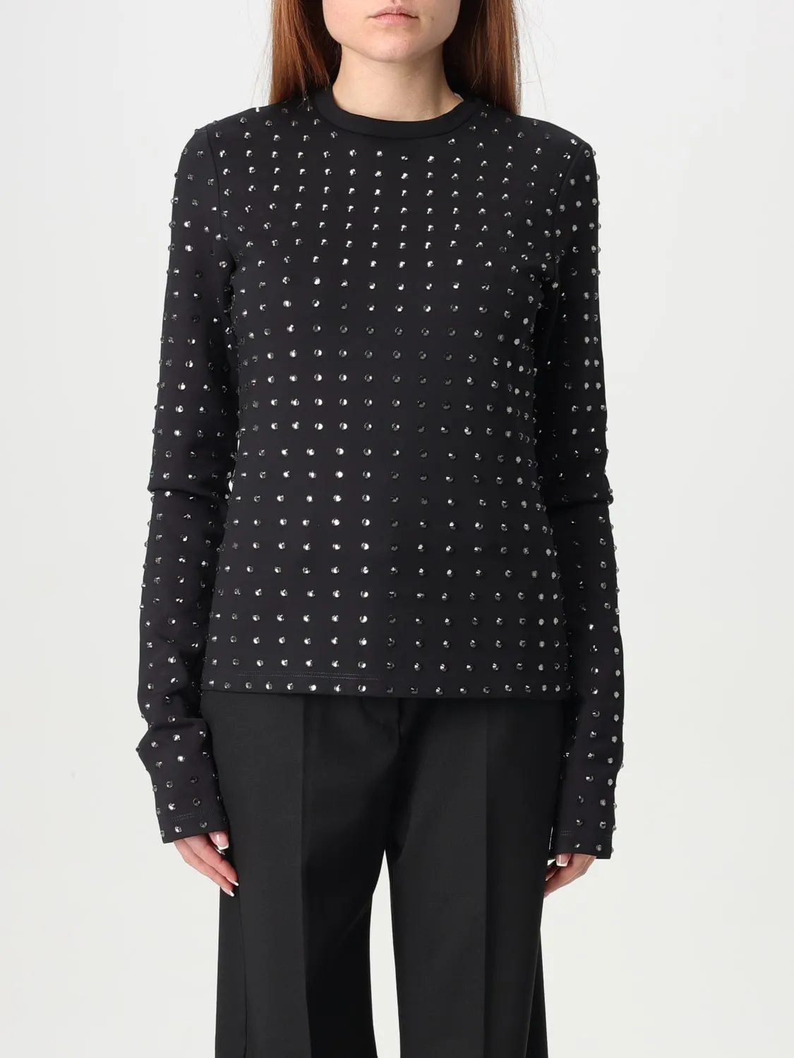 T-shirt Sportmax in jersey con strass