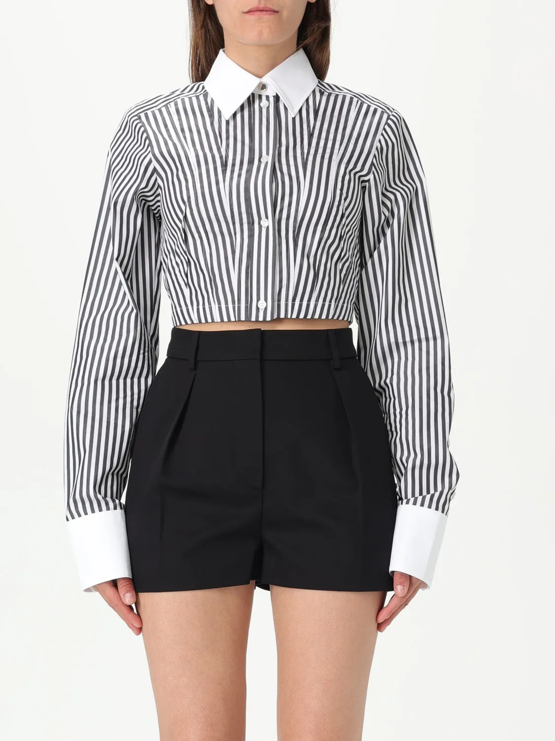 Camicia cropped Sportmax in cotone a righe