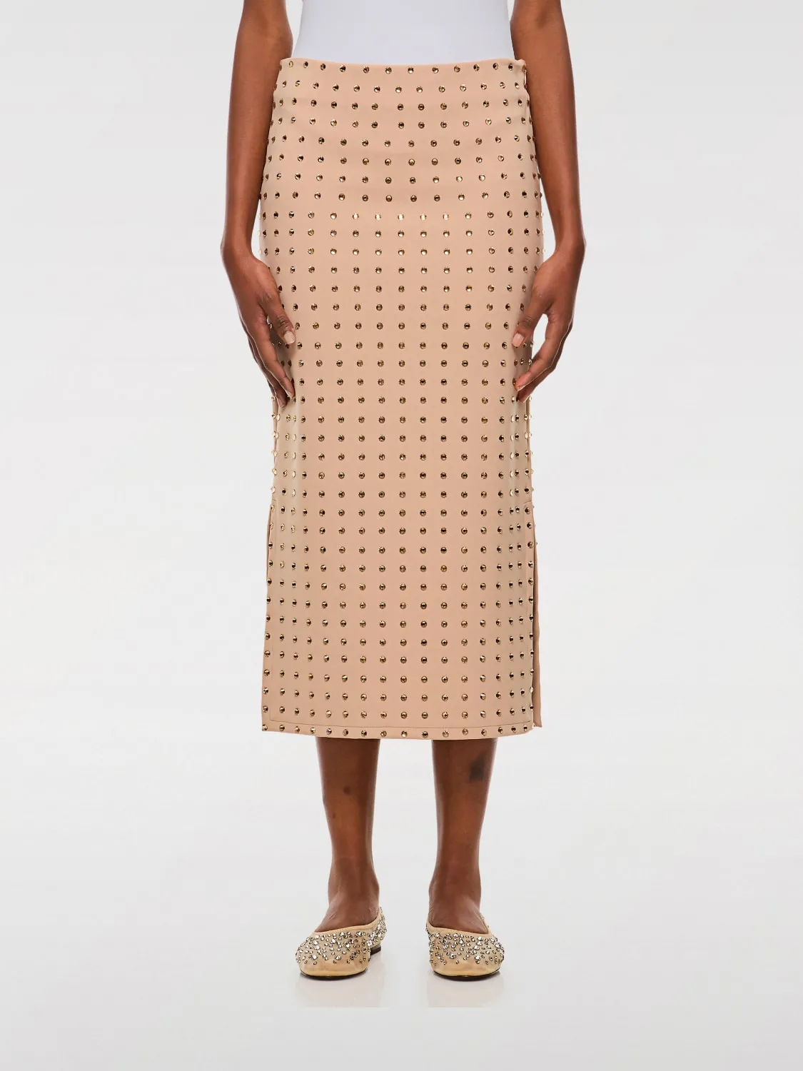 Gonna Sportmax in jersey con borchie