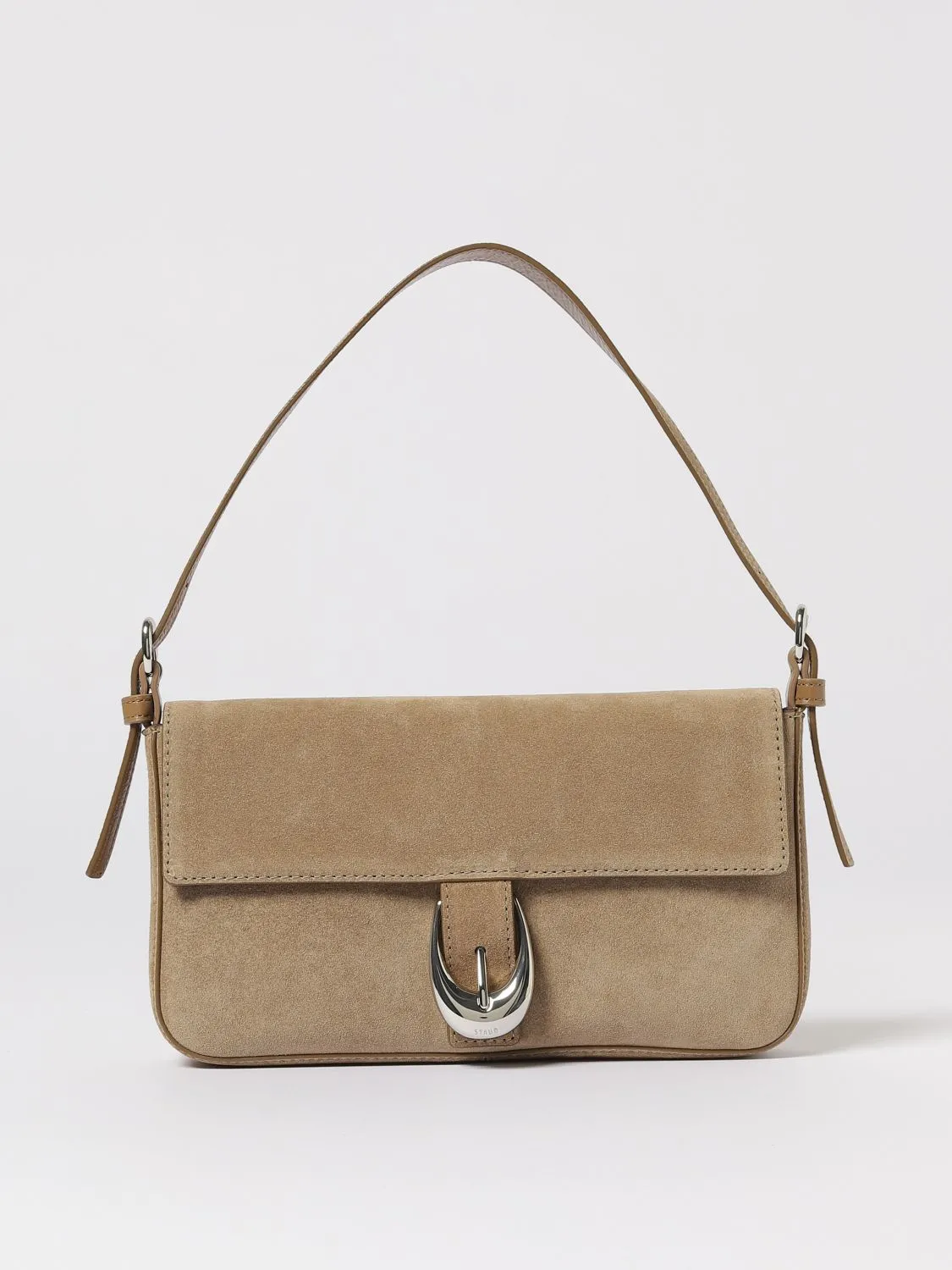 Borsa a spalla Harlow in pelle scamosciata Staud