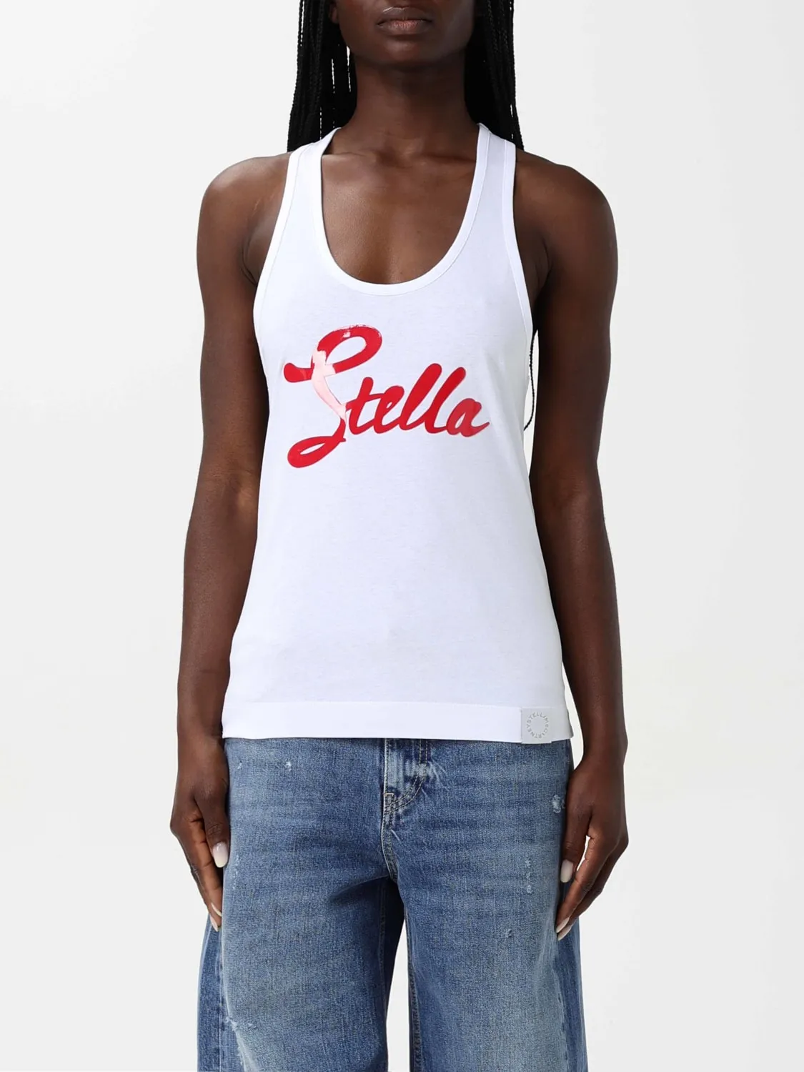 Top in cotone con stampa logo Stella McCartney