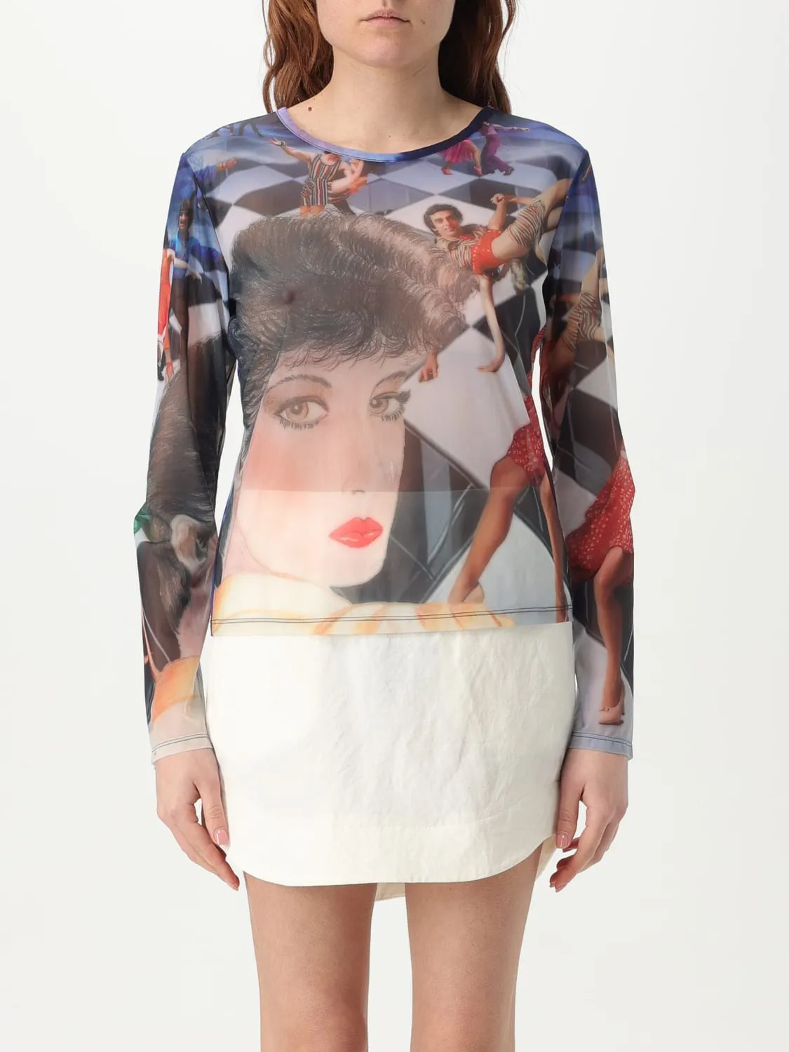 T-shirt in poliammide stampata Sunnei