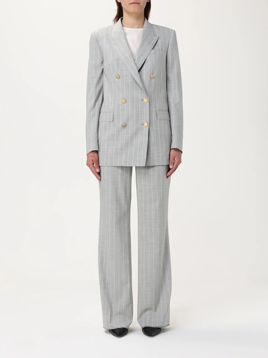 Completo doppiopetto gessato Tagliatore in lana e seta