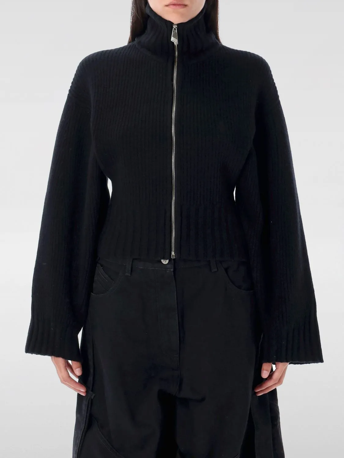 Cardigan con logo The Attico in lana e cashmere