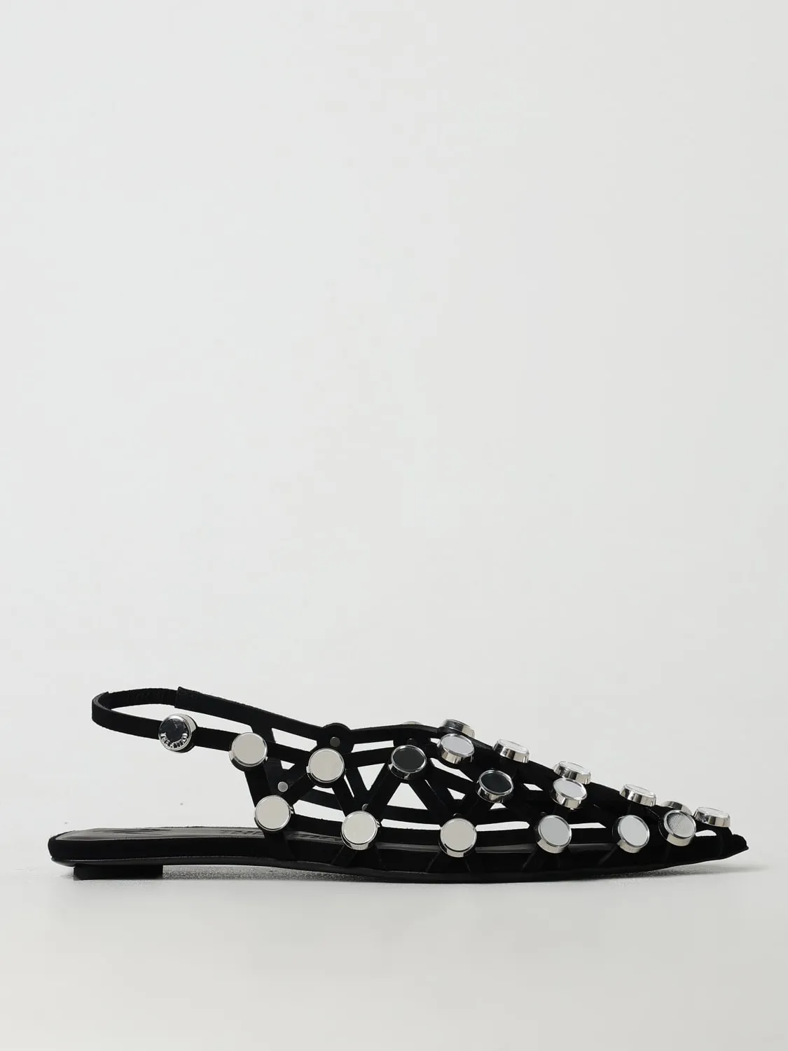 Ballerina Grid The Attico in camoscio con inserti metallici