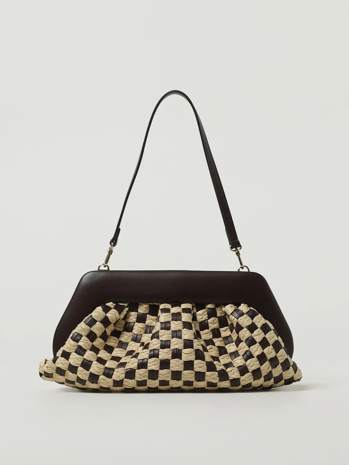 Borsa Themoirè in pelle vegana e rafia intrecciata