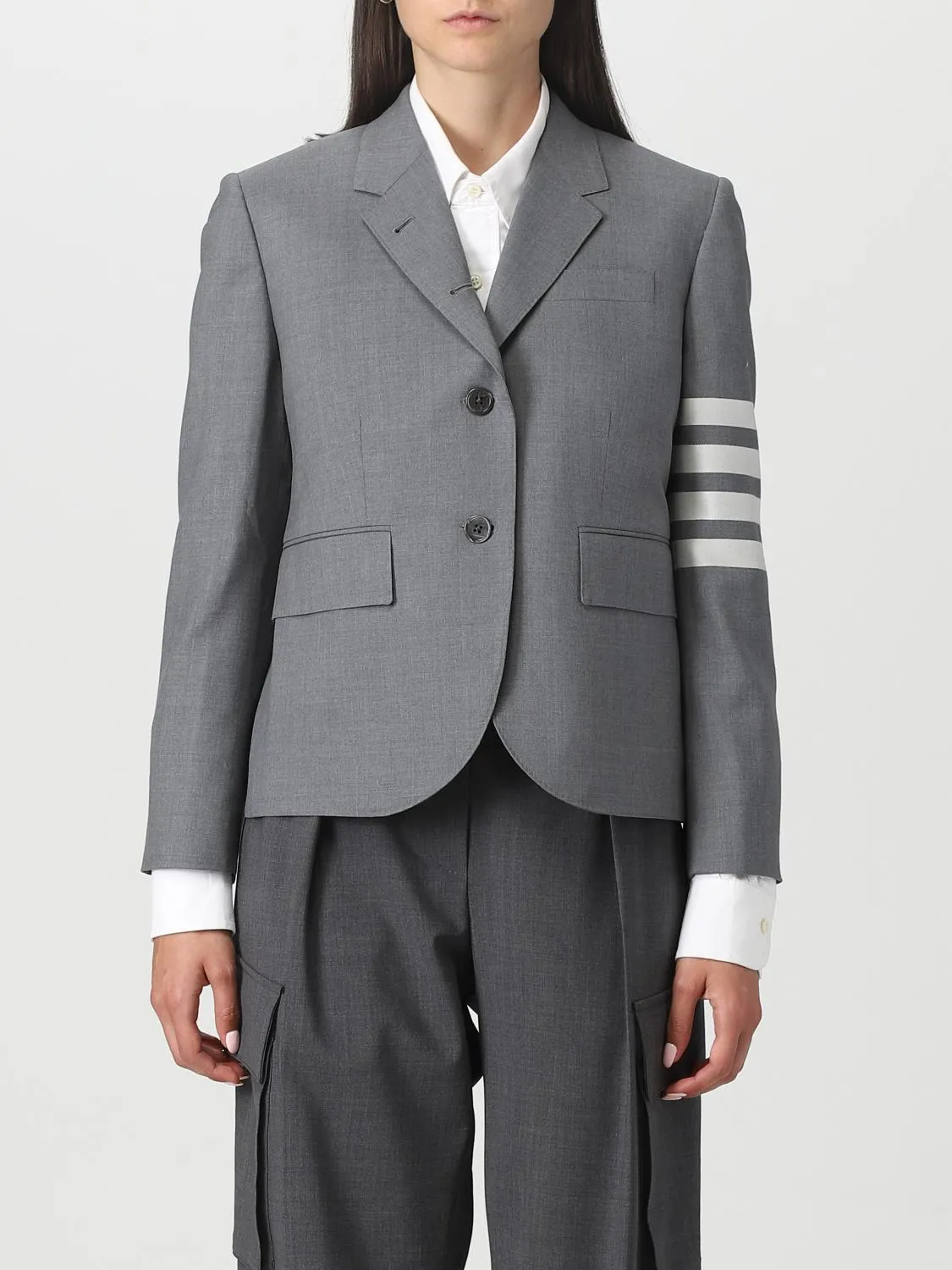 Blazer Thom Browne in lana con four bar