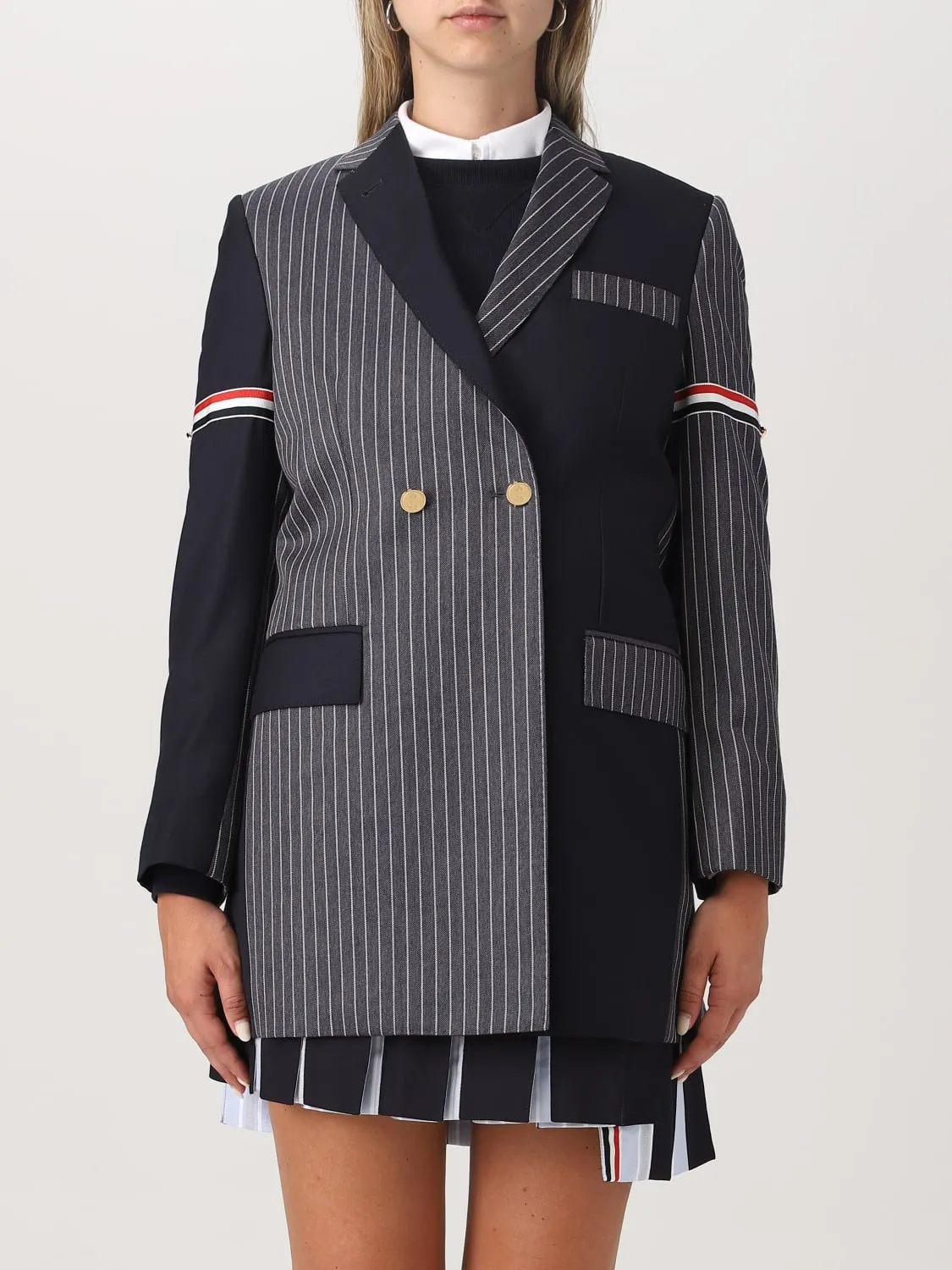 Blazer Patchwork Thom Browne in lana