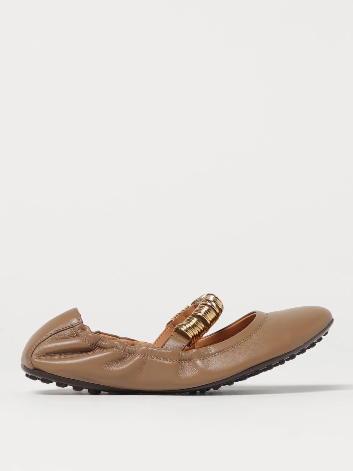 Ballerina Tod's in pelle con anelli metallici