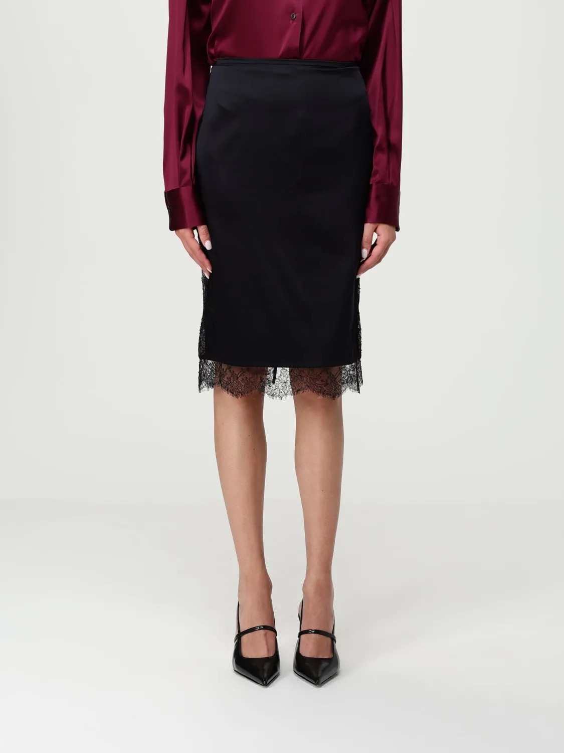 Gonna Tom Ford in seta con inserti in pizzo