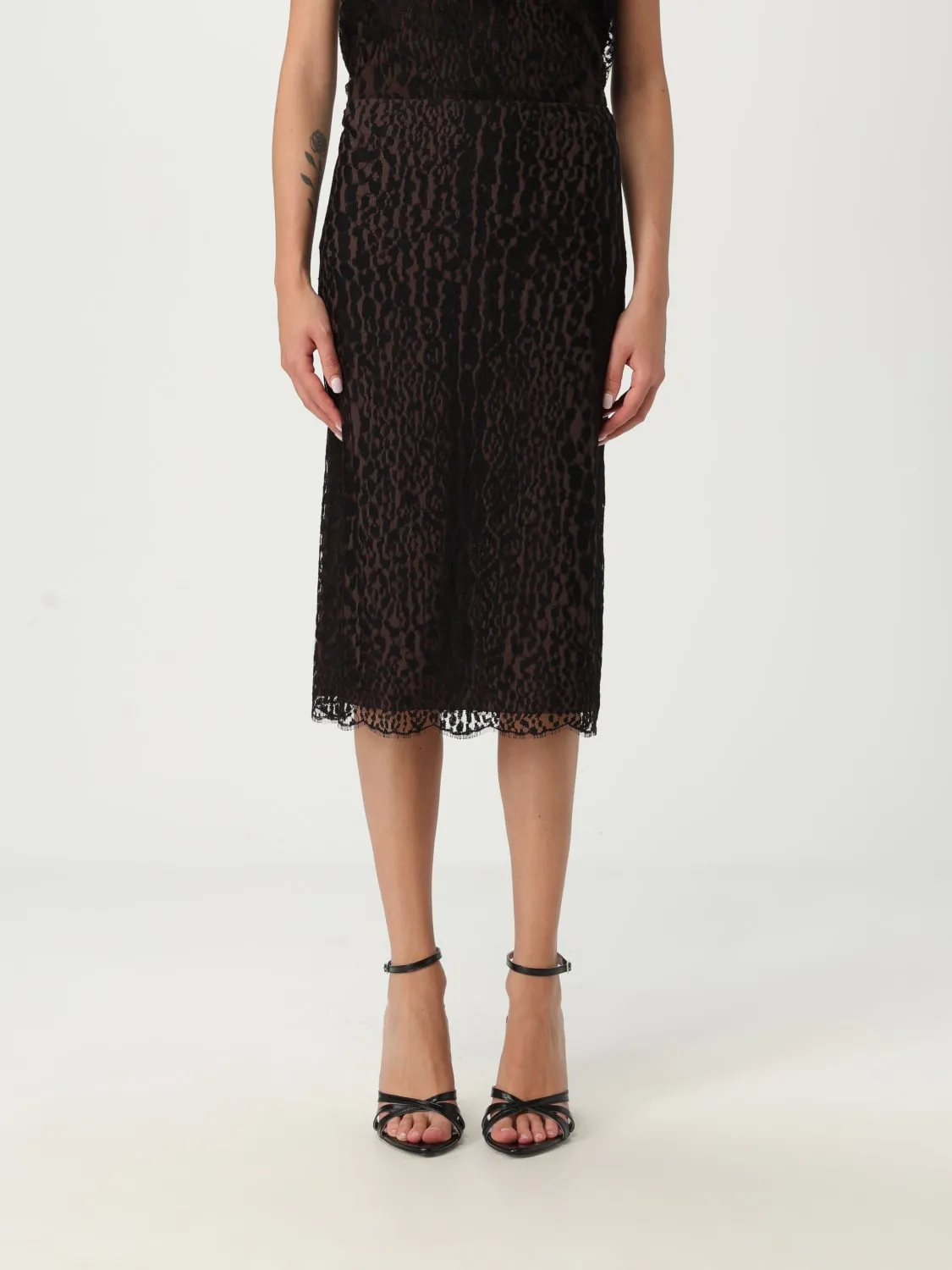 Gonna Tom Ford in misto viscosa animalier