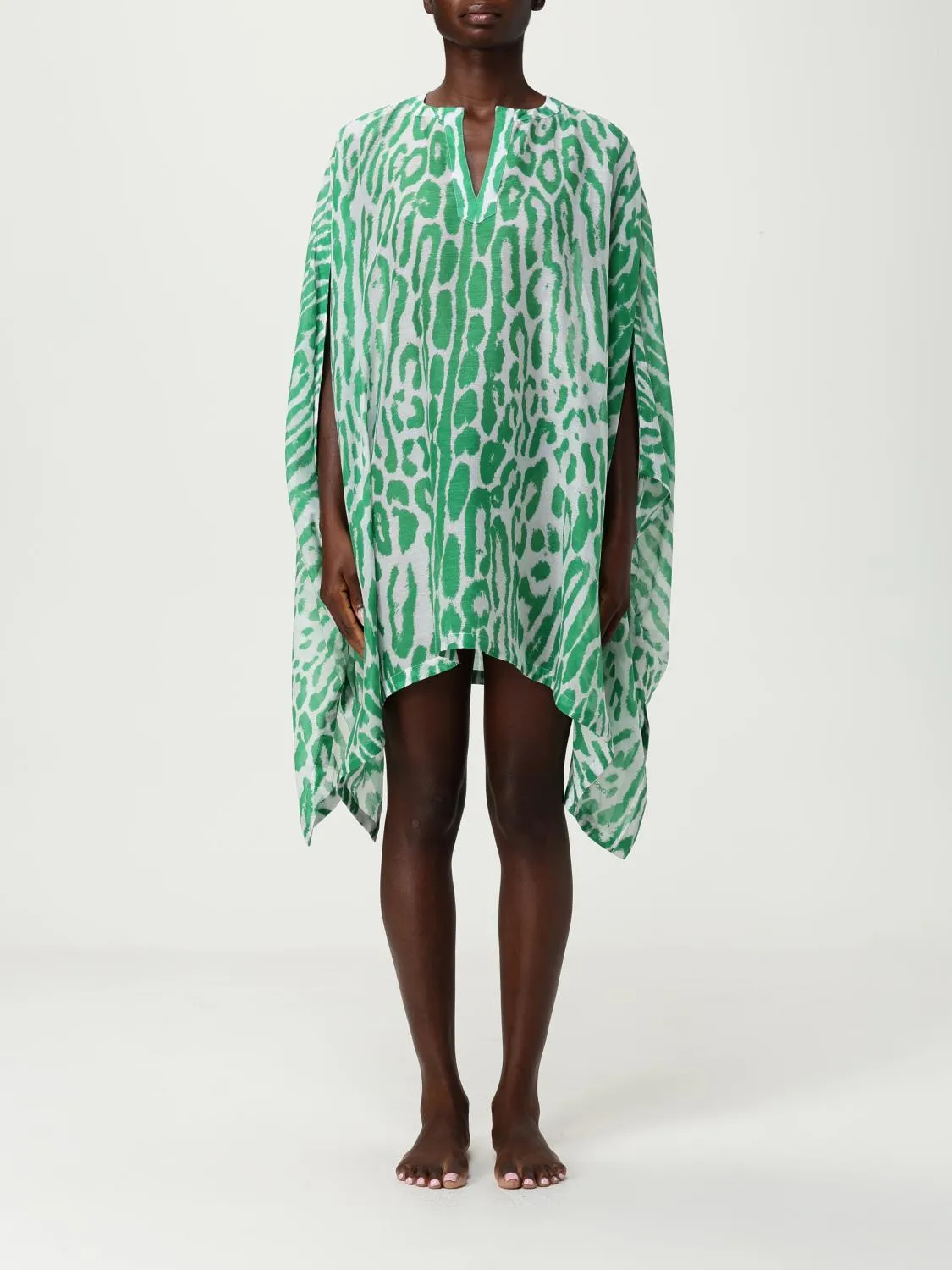 Abito caftano Tom Ford in seta e cotone animalier