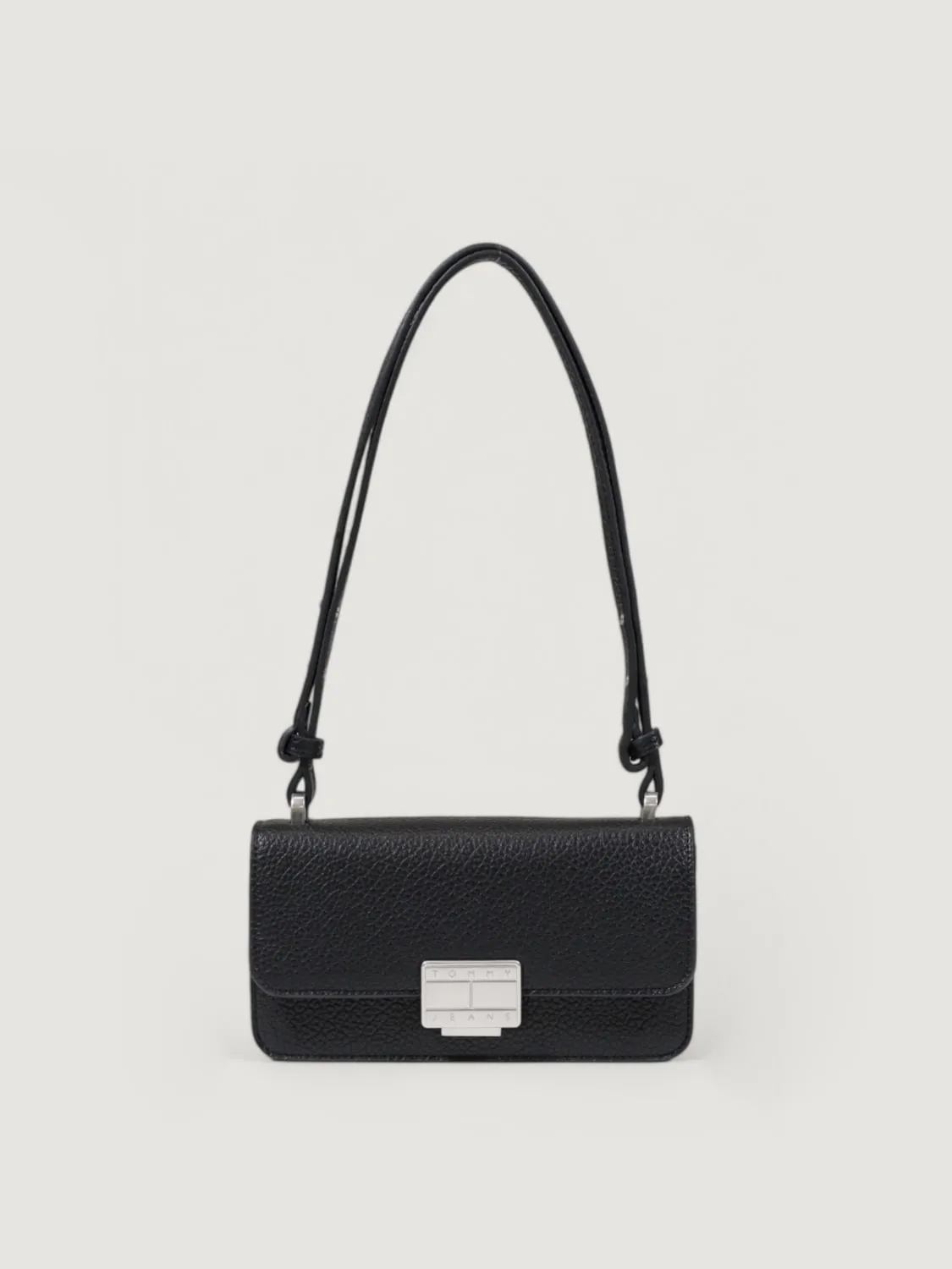 Borsa a spalla in pelle sintetica martellata Tommy Hilfiger