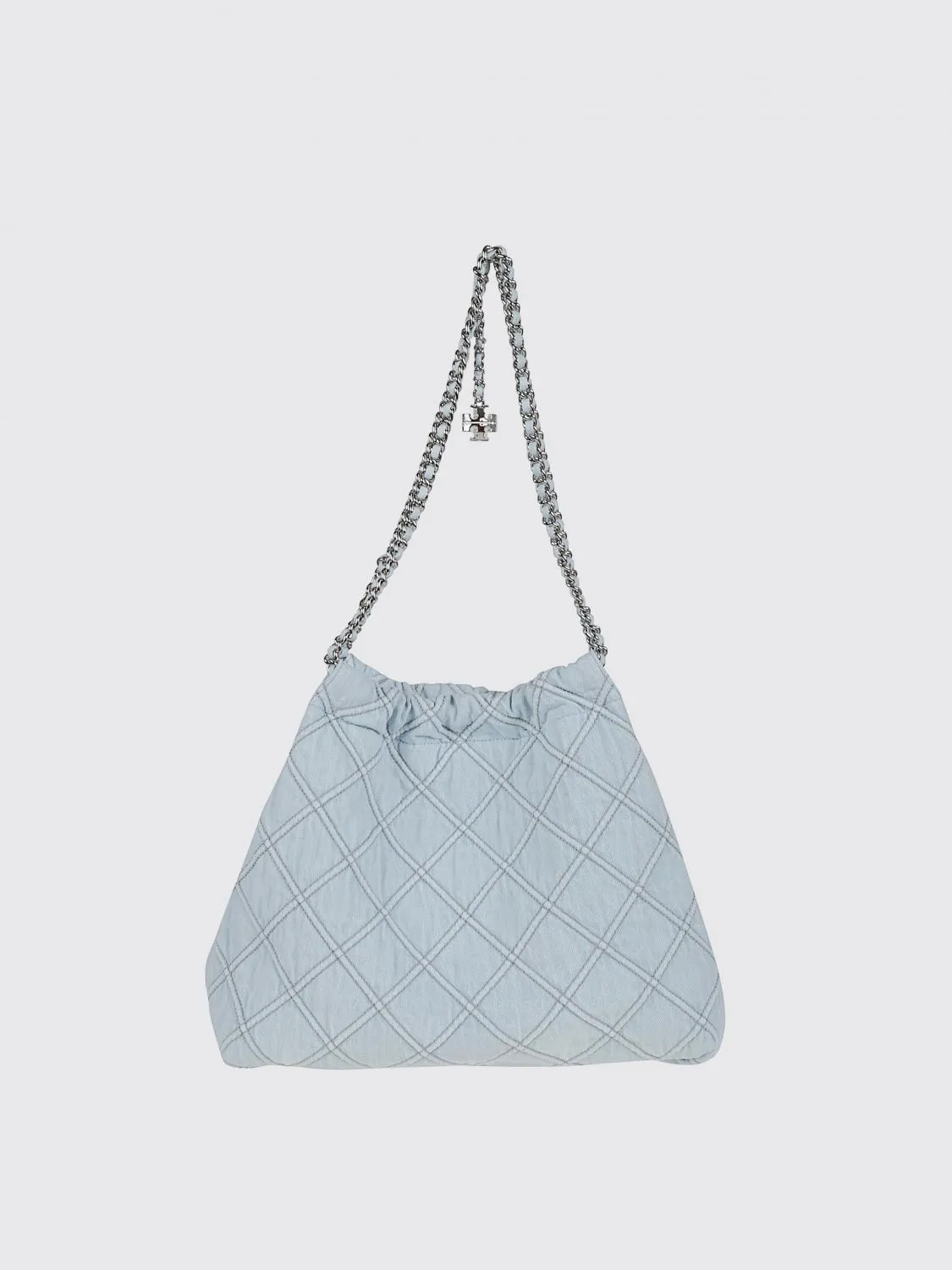 Borsa Hobo Fleming Tory Burch in denim trapuntato