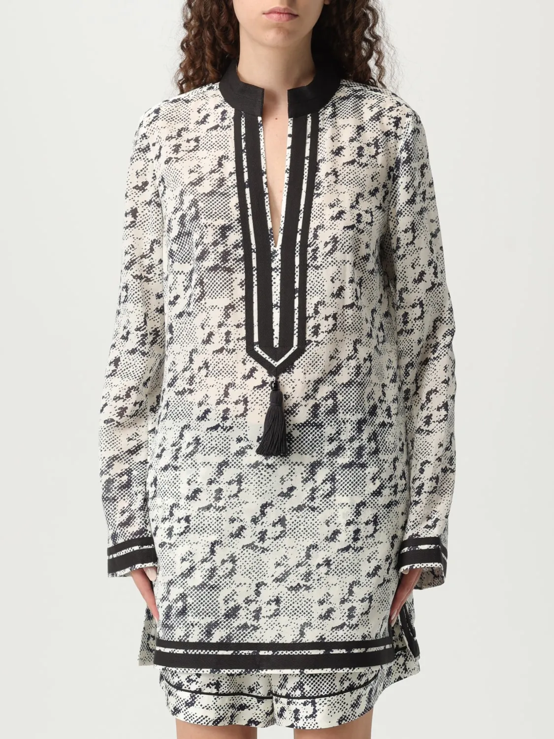 Copricostume Tory Burch in seta con stampa monogram