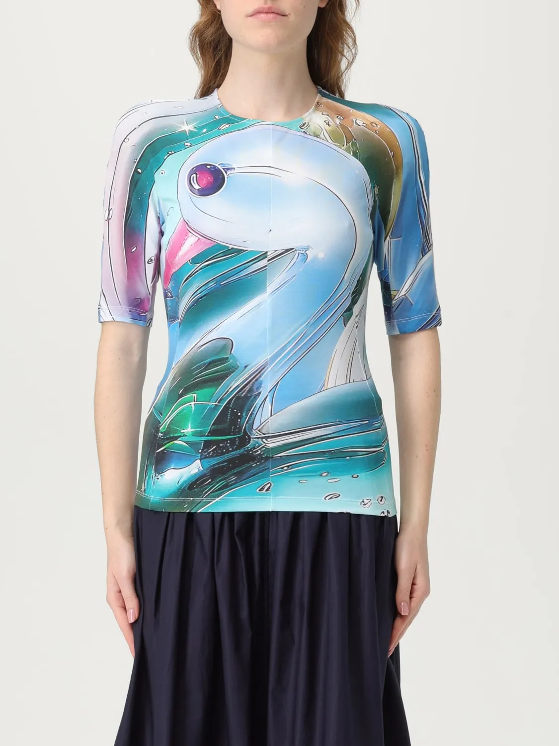 T-shirt in cotone stretch stampato Tory Burch