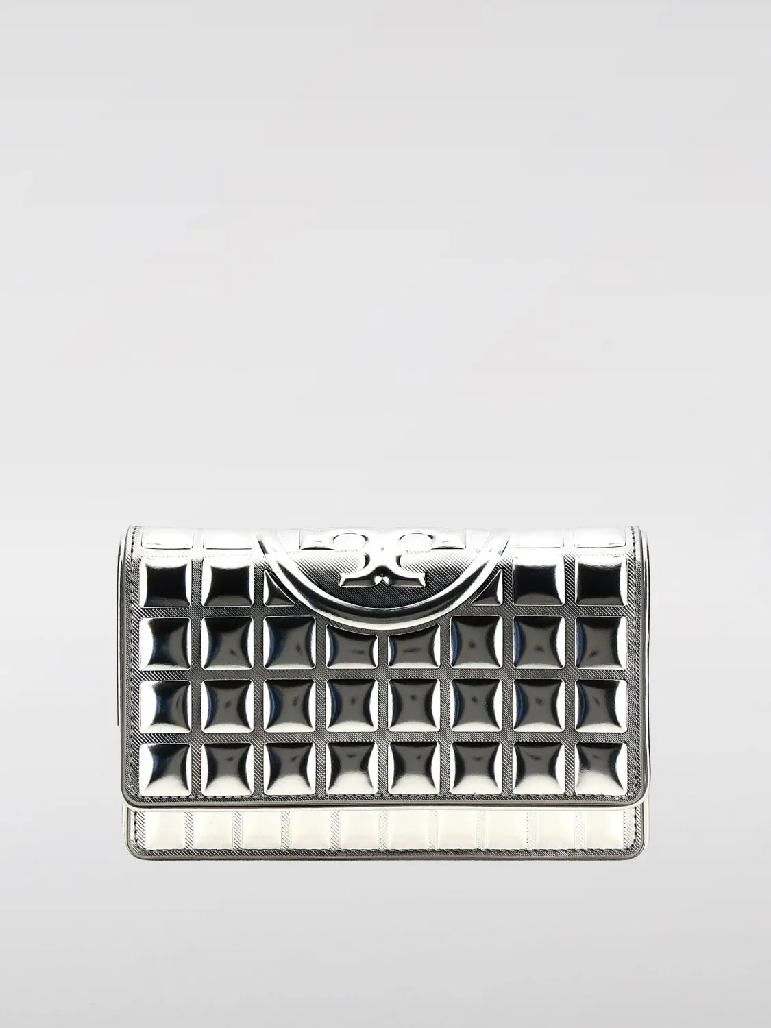 Borsa a tracolla in pelle laminata Tory Burch