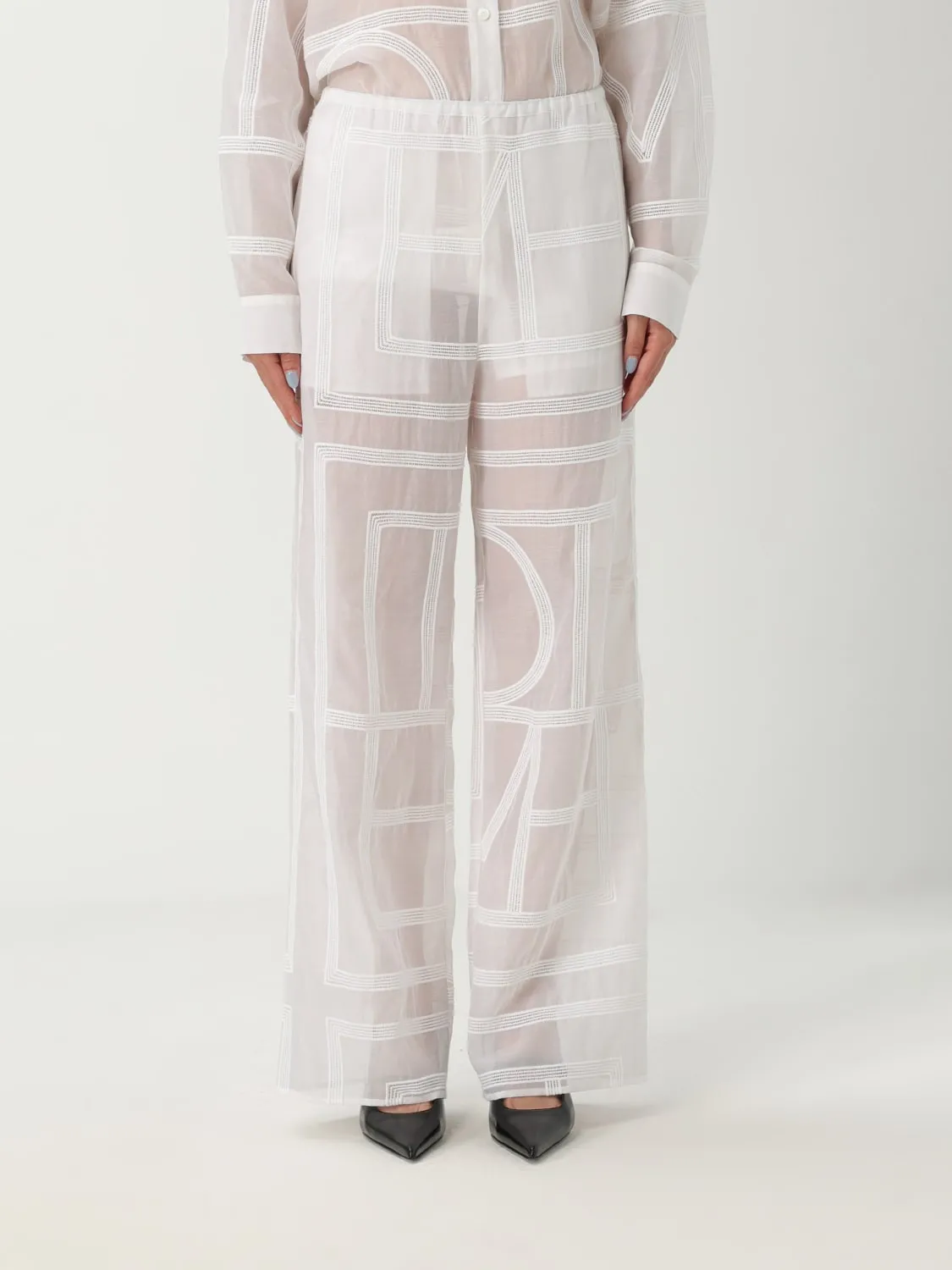 Pantalone Toteme in cotone e seta con monogram