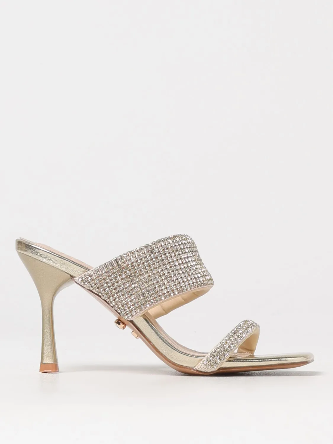 Mules Sadira Twenty Fourhaitch in pelle laminata con strass all over