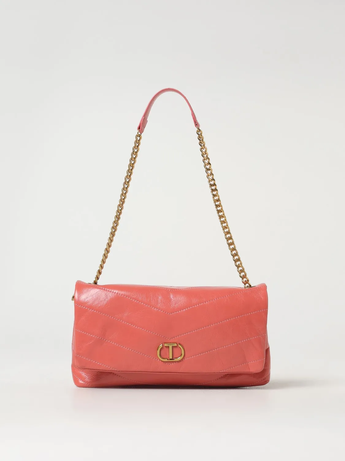 Borsa Madison Twinset in pelle trapuntata chevron