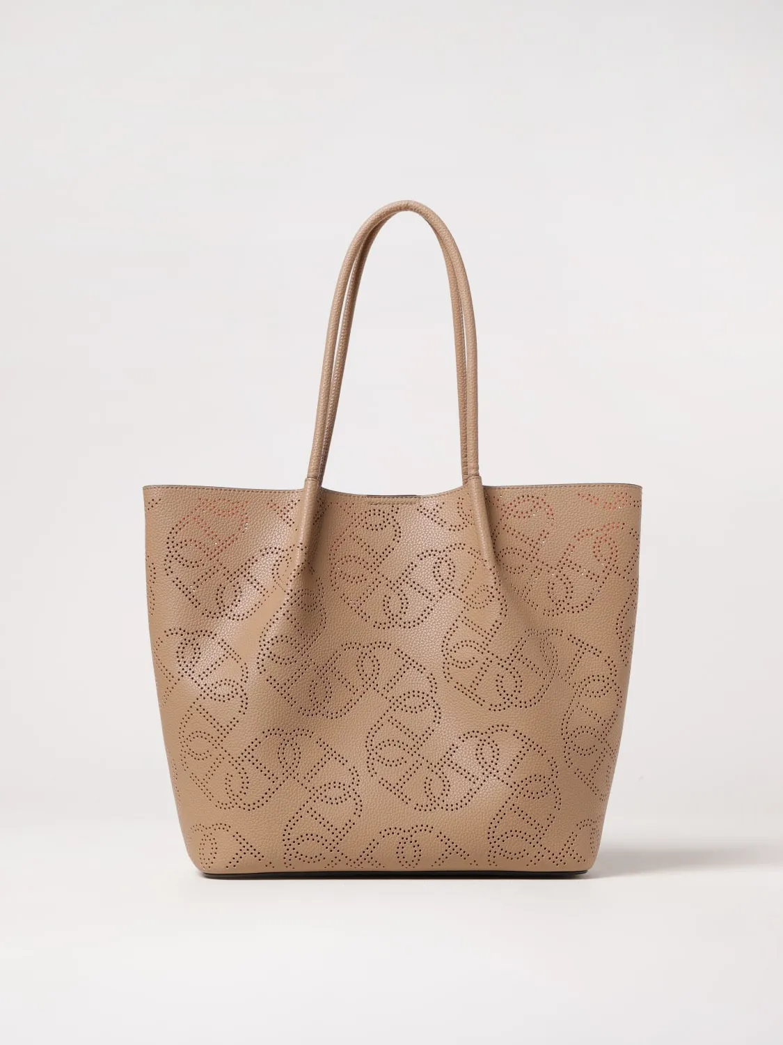 Borsa Oval T Twinset in pelle sintetica con logo traforato