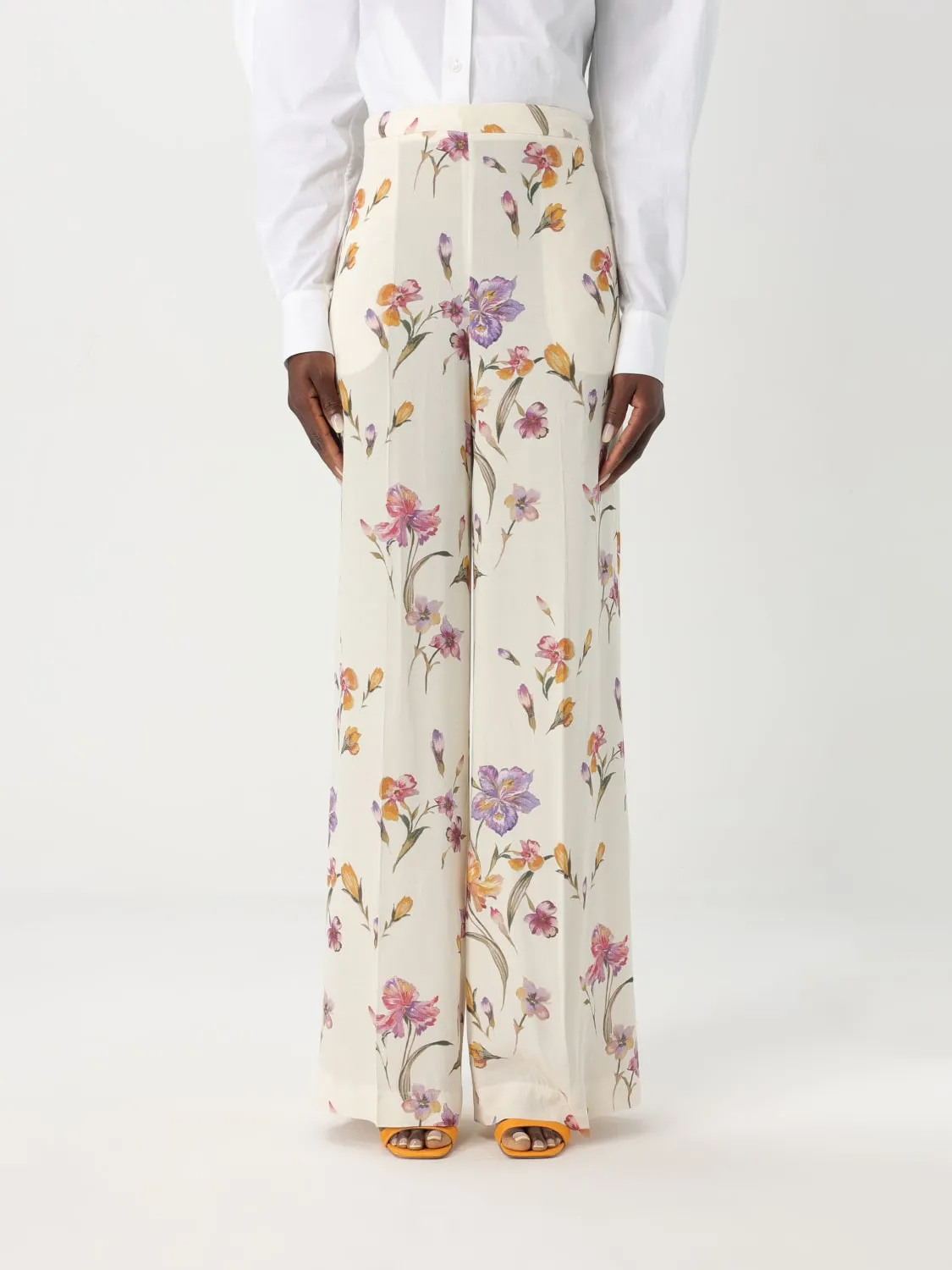 Pantalone Twinset in viscosa con stampa floreale