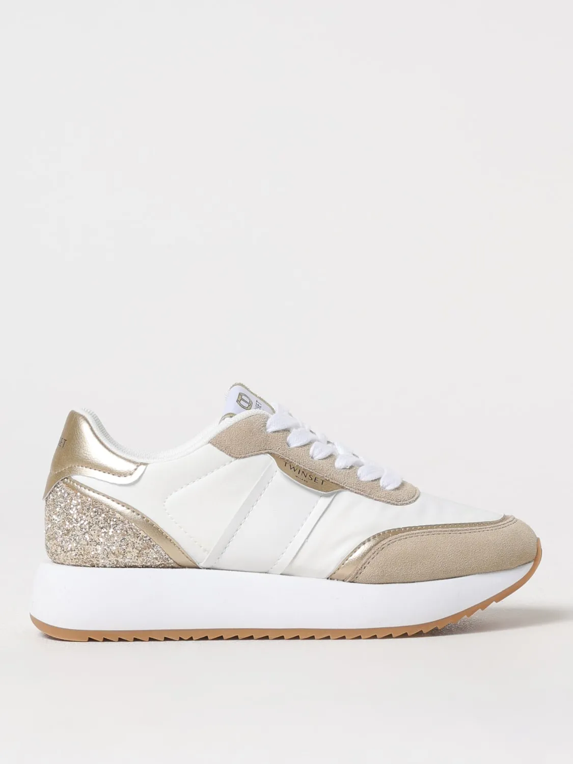 Sneakers Twinset in pelle sintetica e glitter