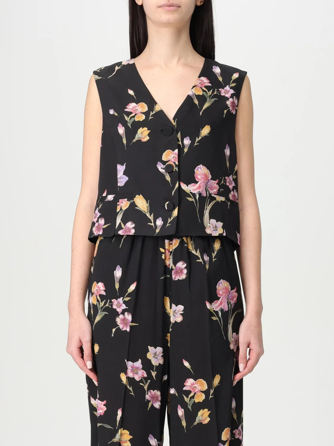 Gilet Twinset in viscosa con stampa floreale