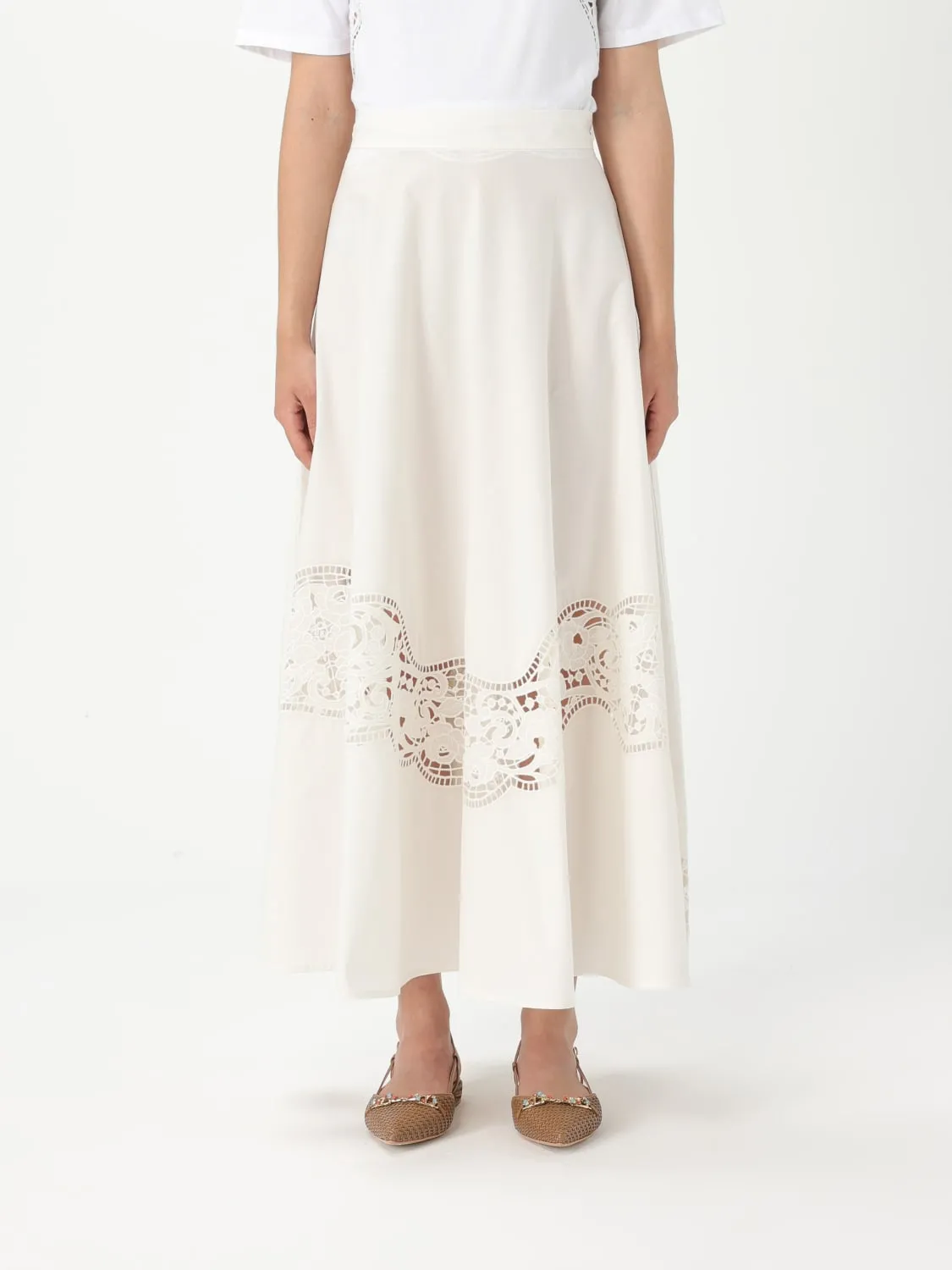 Gonna Twinset in cotone con ricami