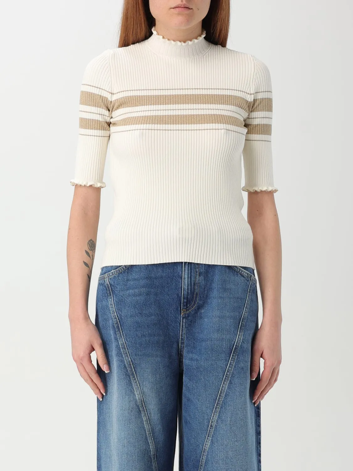 Top Twinset in maglia a costine