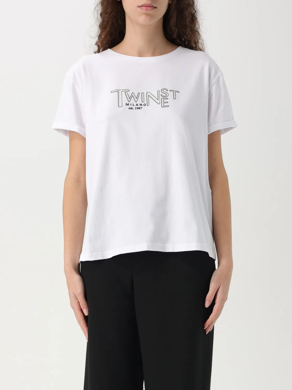T-shirt Twinset in cotone con logo