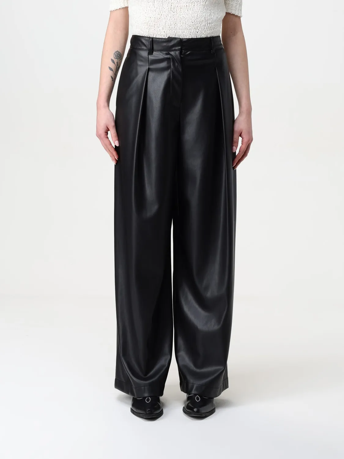 Pantalone Twinset in pelle sintetica