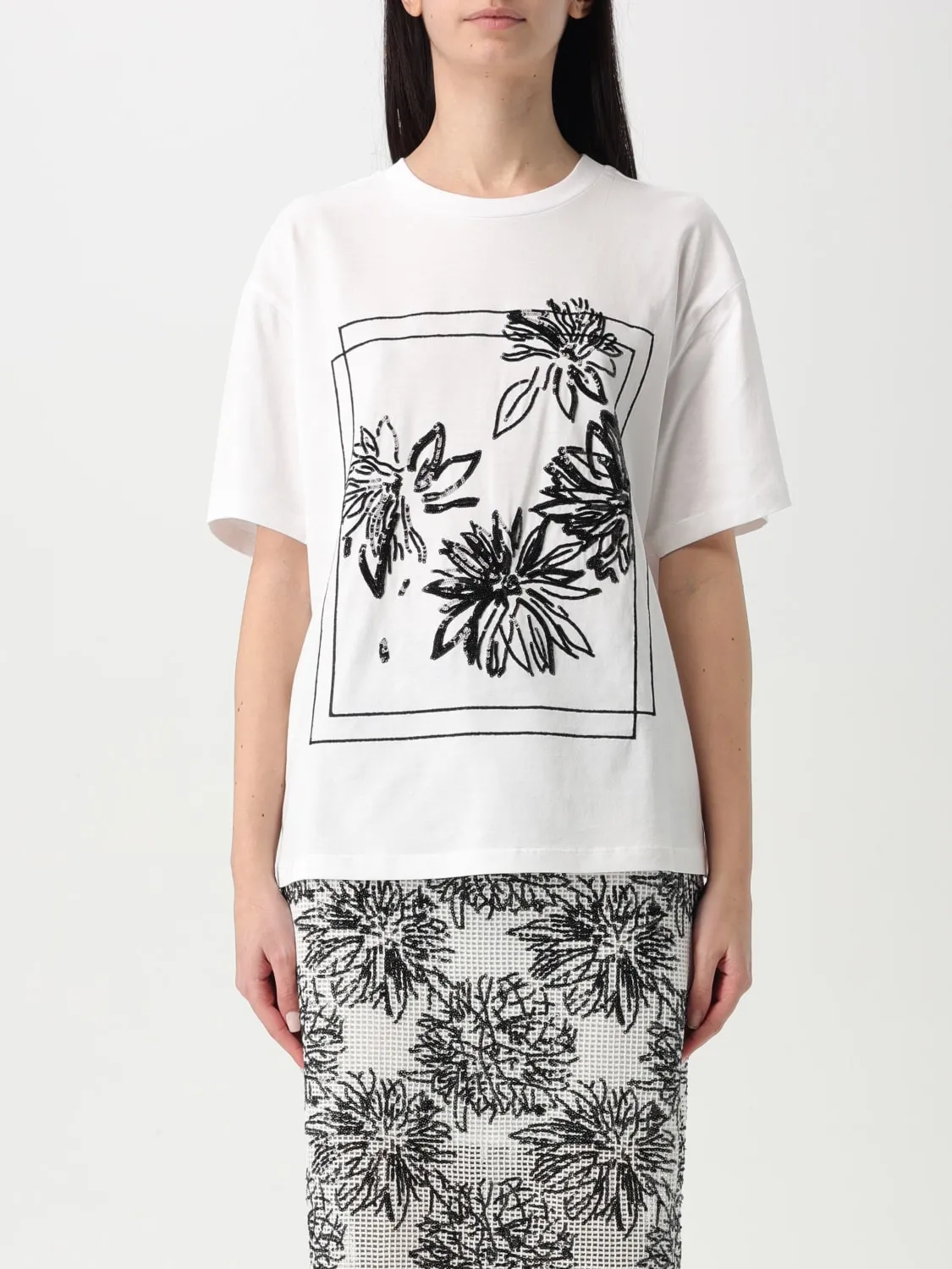 T-shirt in cotone stampata Twinset