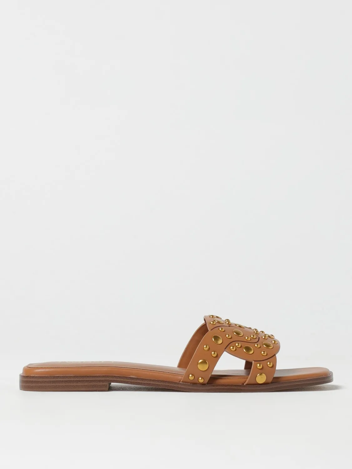 Mules Twinset in pelle con borchie