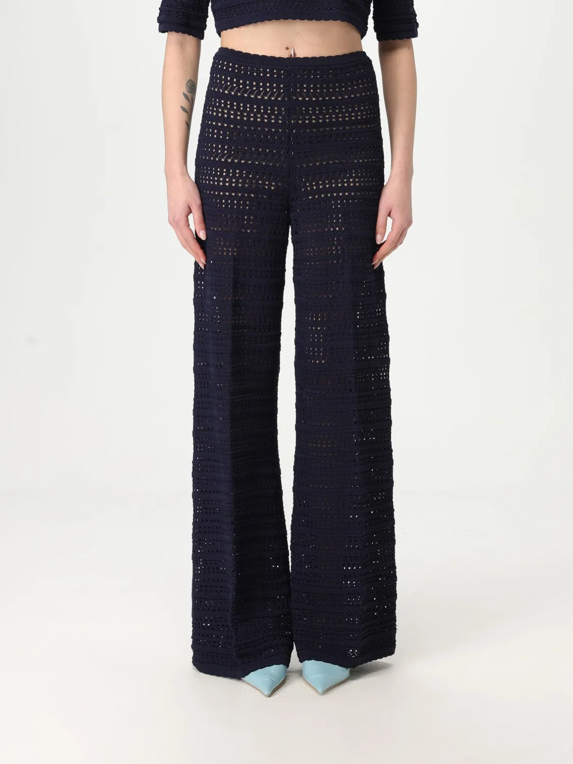 Pantalone Twinset in maglia di misto viscosa