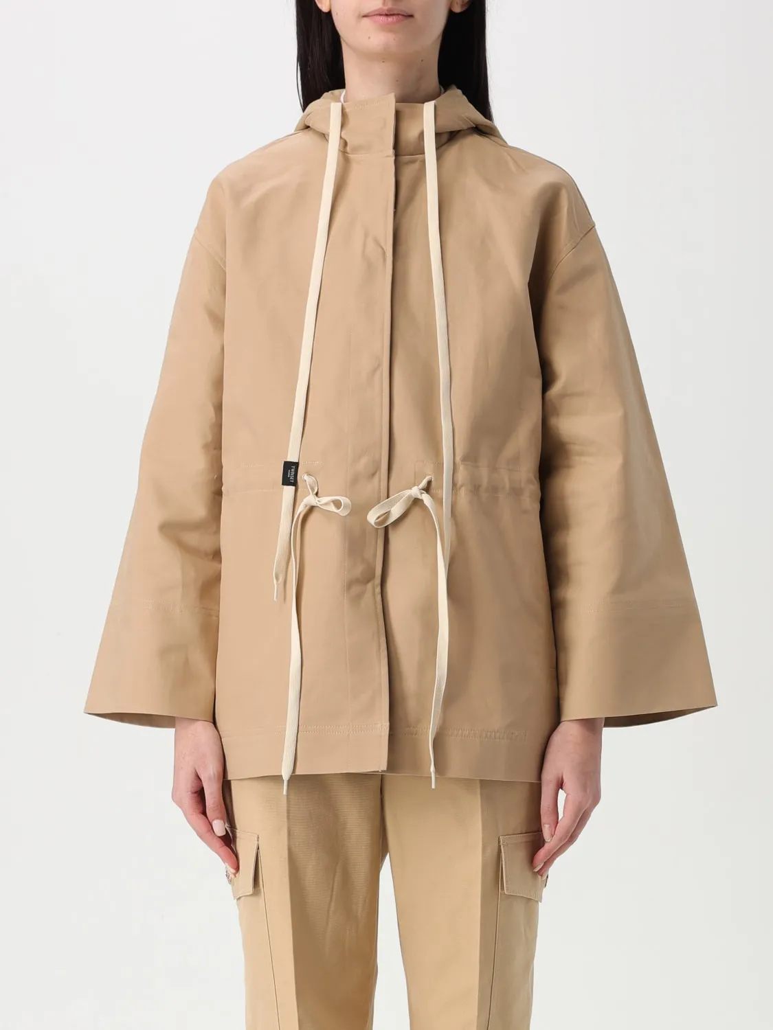 Giacca a vento con cappuccio in cotone Twinset