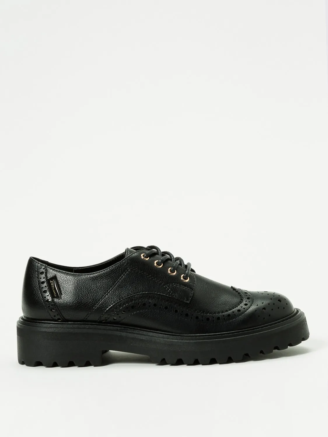 Derby Twinset in pelle sintetica con motivo brogue