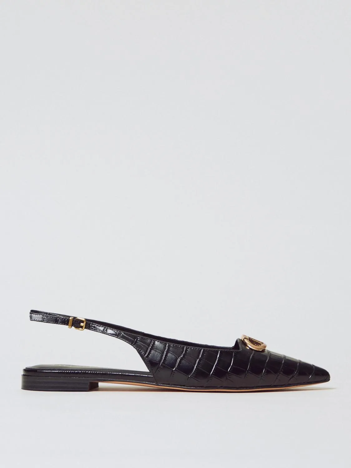 Ballerina Twinset in pelle stampa cocco