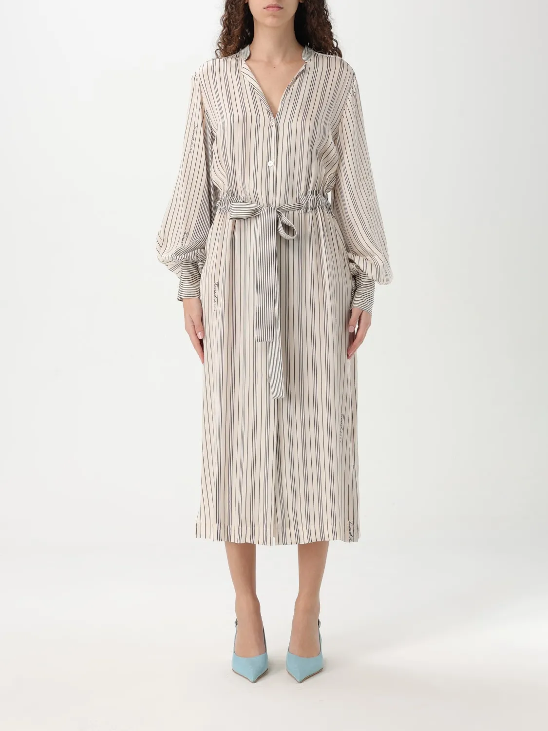 Abito chmisier Twinset - Actitude in misto viscosa a righe