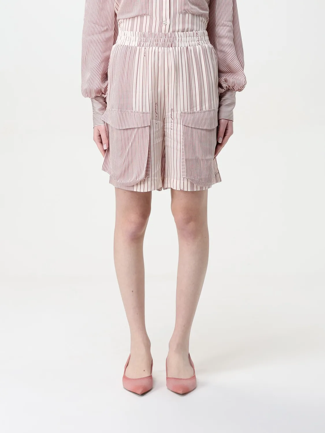 Pantaloncino cargo Twinset - Actitude in viscosa a righe