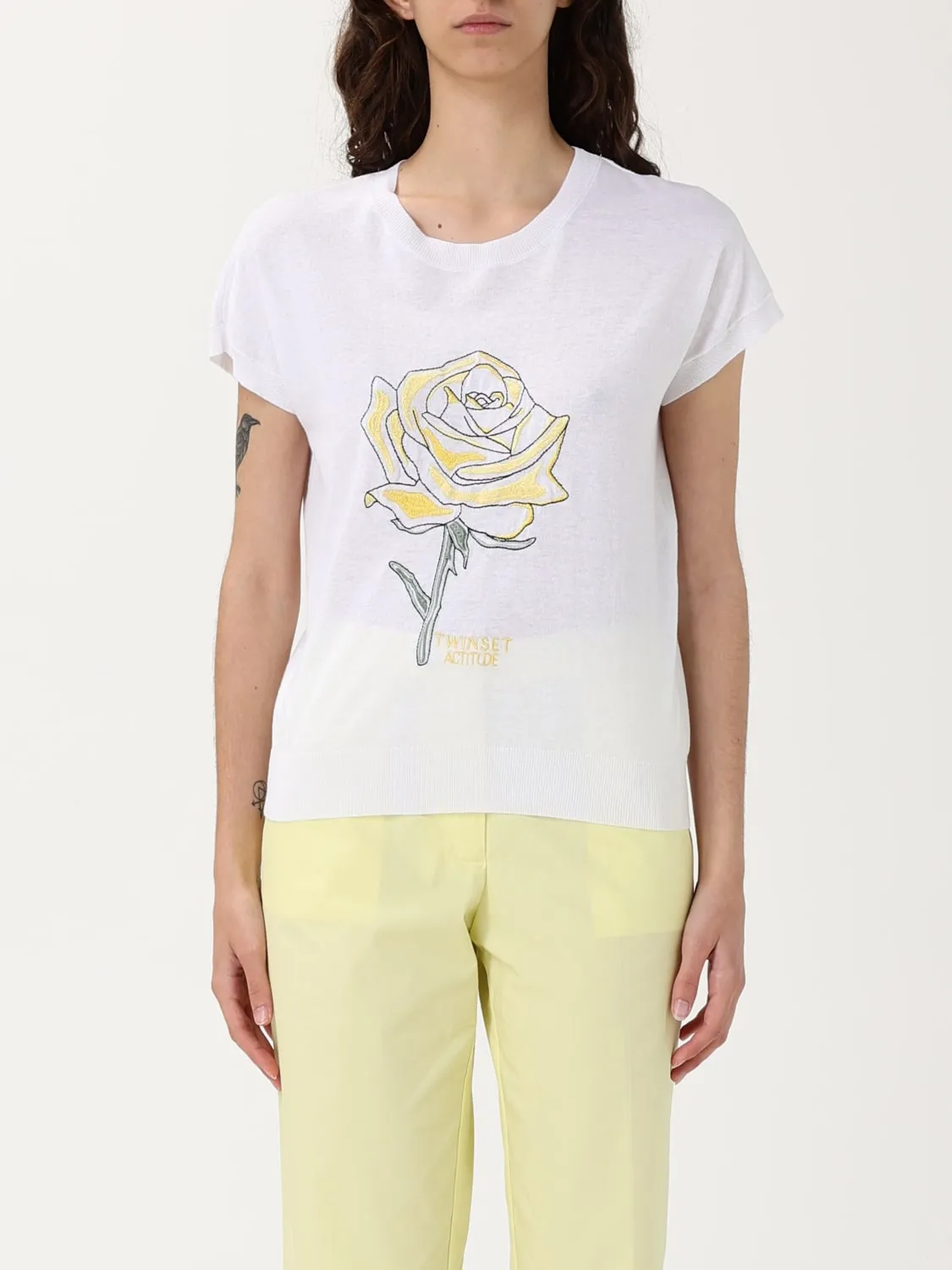 T-shirt in maglia Twinset Actitude con stampa