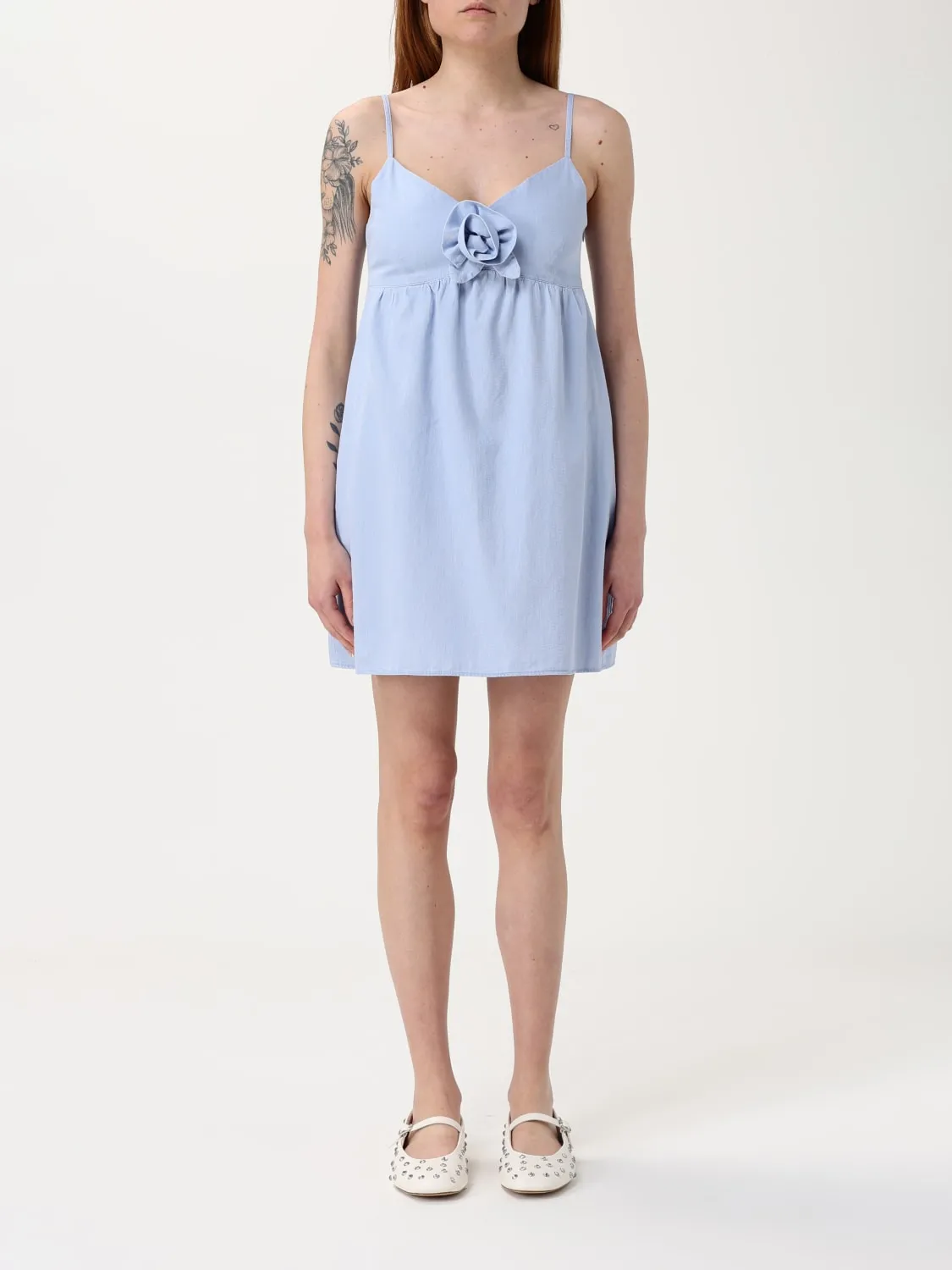 Abito mini Twinset Actitude in cotone con fiore