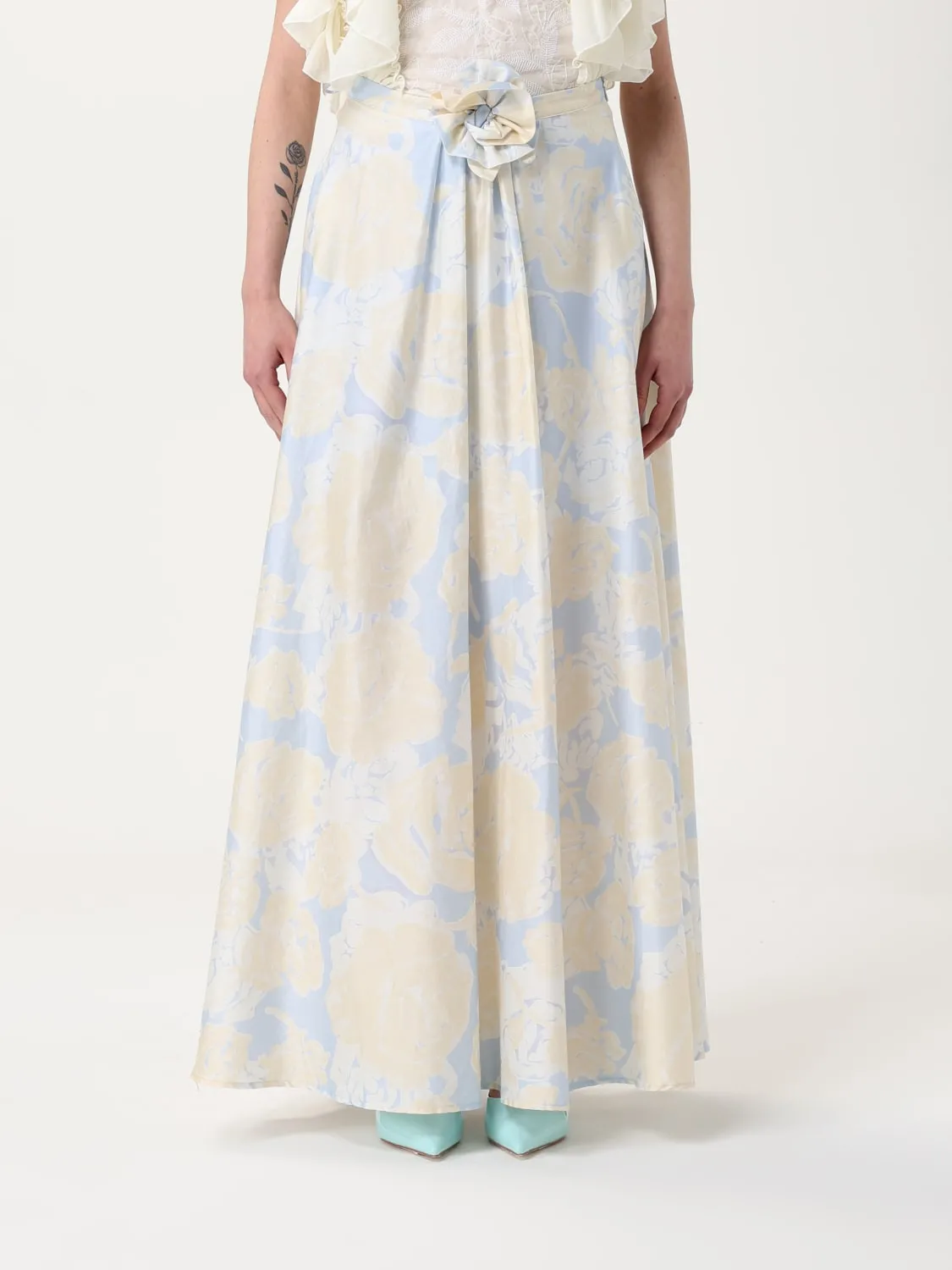 Gonna lunga in cotone a fantasia Twinset Actitude