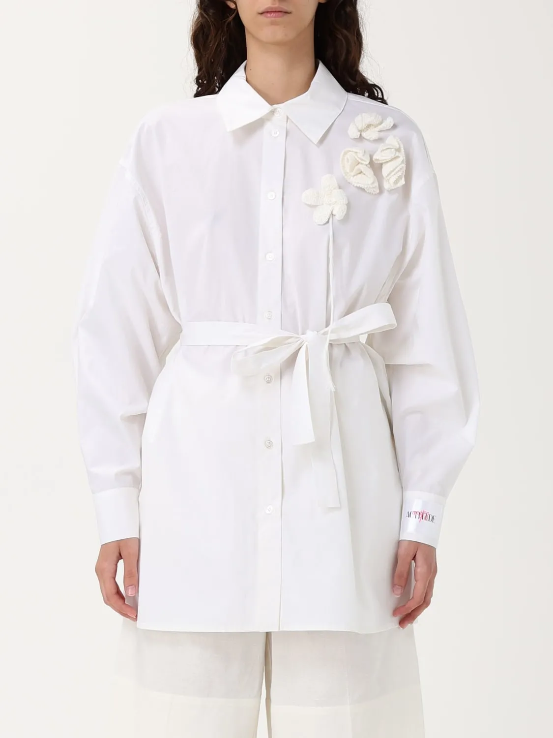 Camicia Twinset Actitude in cotone con applicazioni